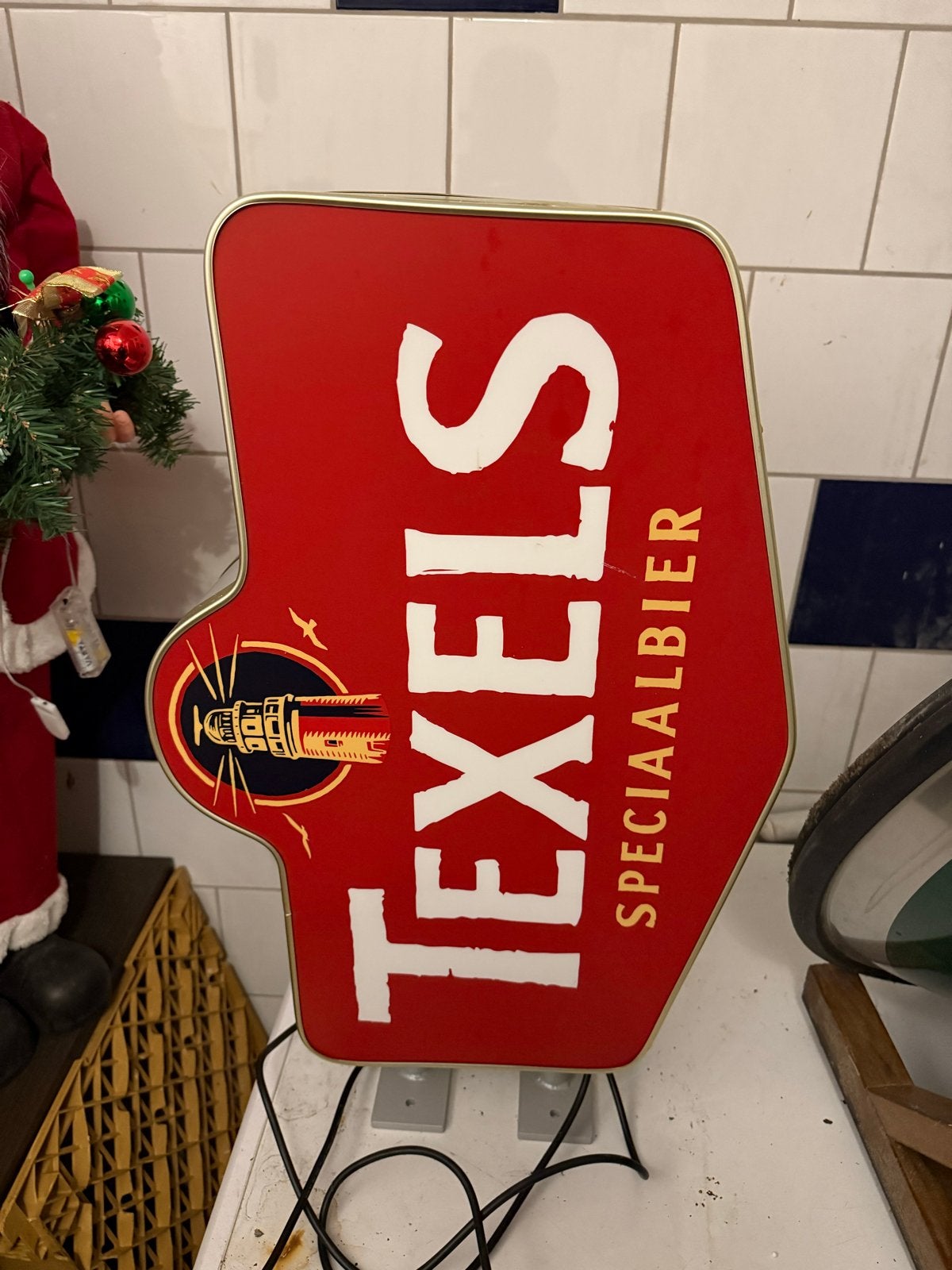 Nieuw Texels Speciaalbier Dubbelzijdig Lichtbord, Ophalen of Verzenden, Gebruikt, Lichtbak of (neon) lamp