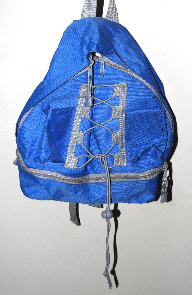 Handige kleine blauwe rugtas nieuw, diverse vakjes en tasje, Overige merken, Minder dan 30 cm, 25 tot 40 cm, Nieuw