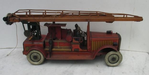 antieke Gunthermann blikken brandweerwagen waterpomp, Verzenden