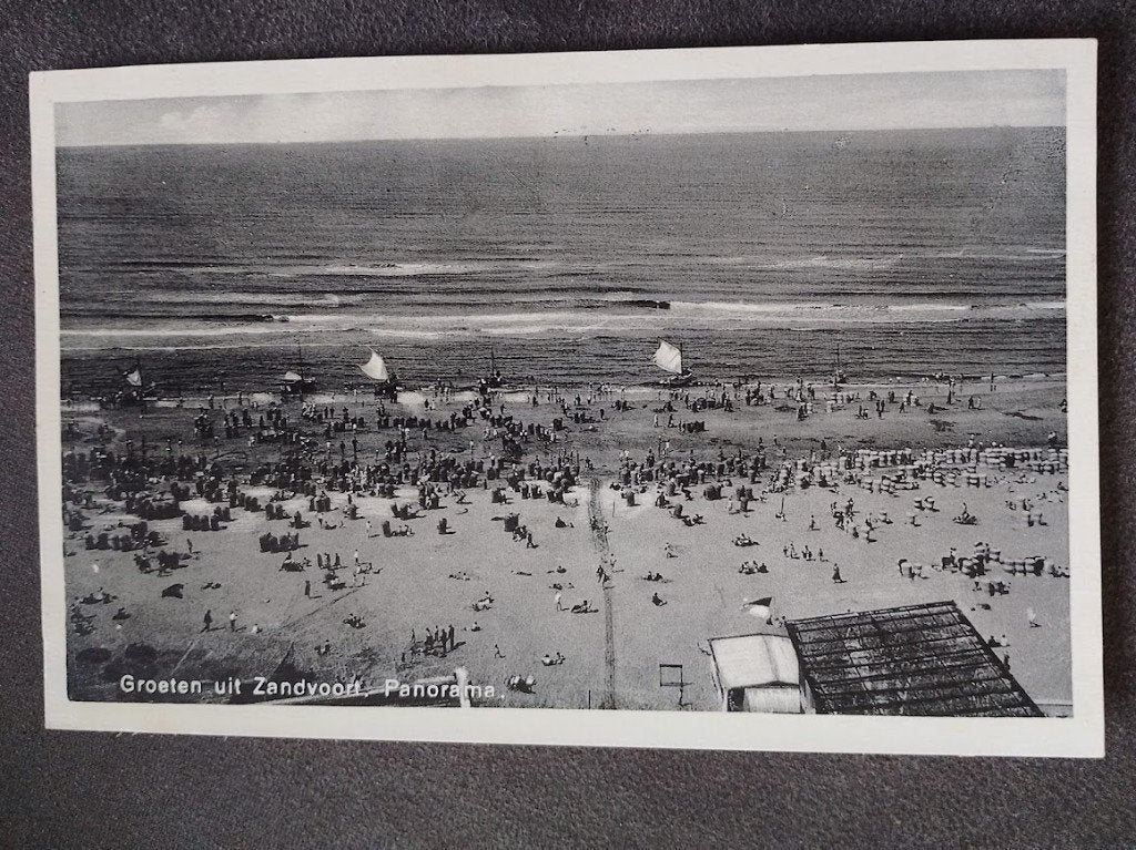 Zandvoort, panorama strand, Ophalen of Verzenden, Voor 1920, Gelopen, Noord-Holland
