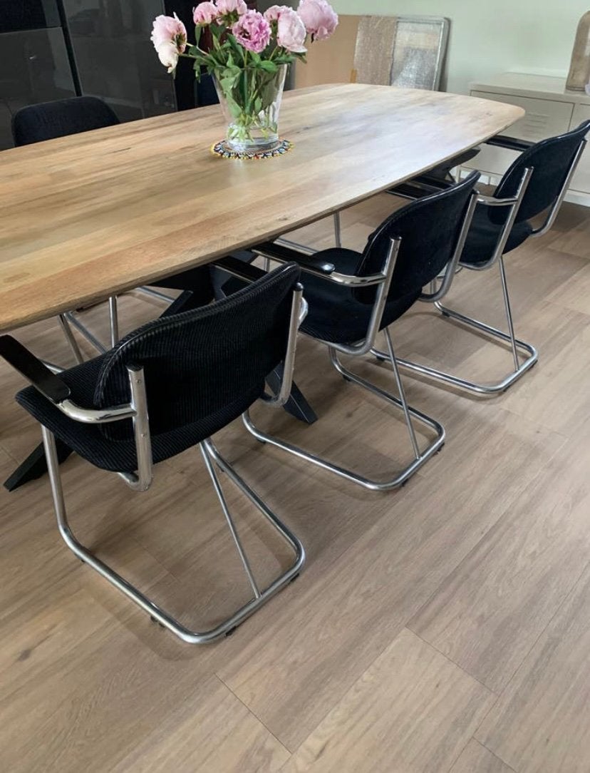 Gispen look eetkamerstoelen ( merk De Wit) vintage, Huis en Inrichting, Ophalen, Zo goed als nieuw, Zwart