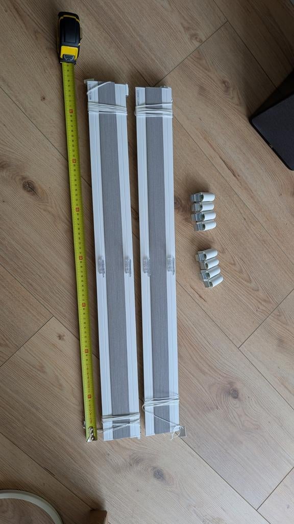 2x Veneta Plissé Gordijnen 752x1610mm met Bedieningsstok, Ophalen