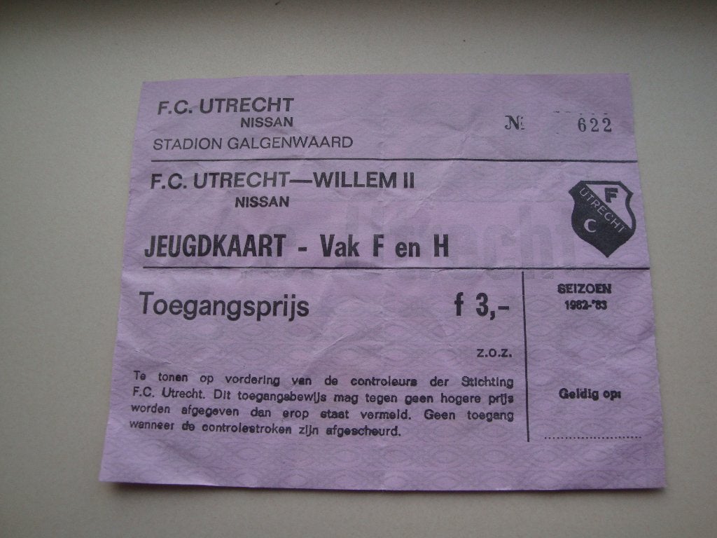Voetbalkaartje F.C. Utrecht - Willem ll 1982 / 1983 nr. 64., Verzenden, Gebruikt, Willem II, Overige typen
