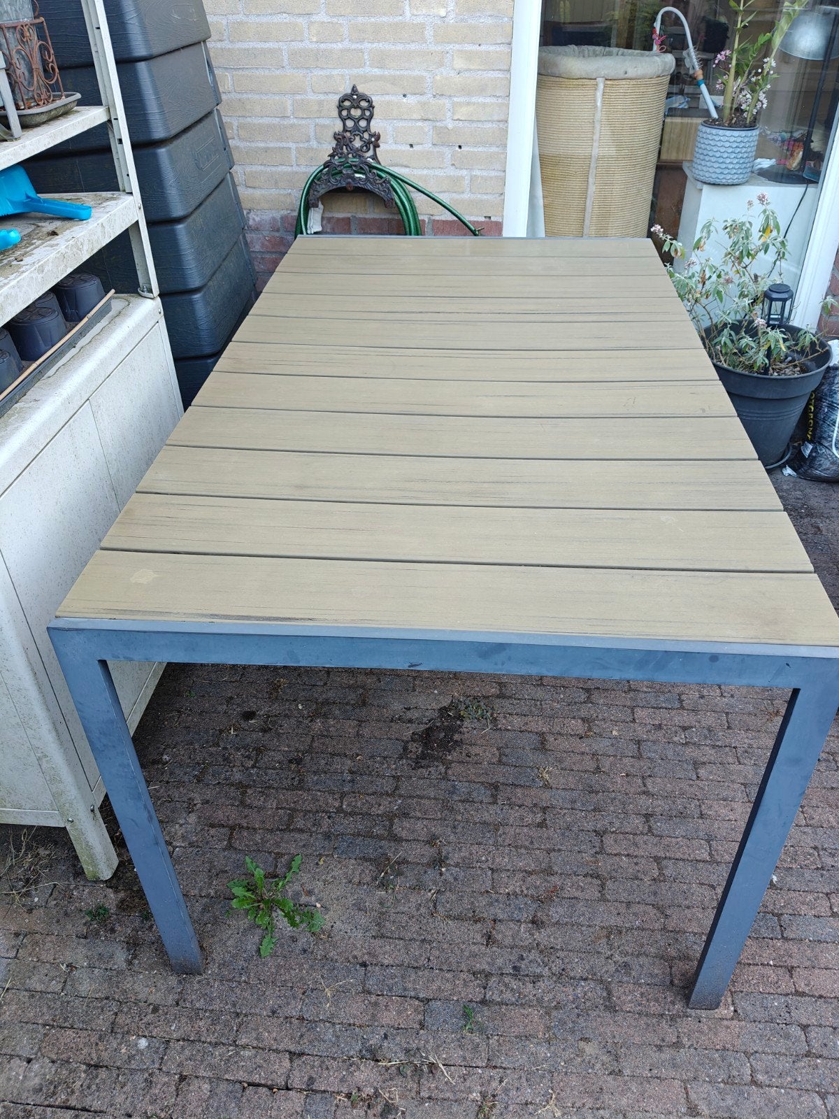 Polywood tuintafel 90x158 cm, Ophalen, Gebruikt, Rechthoekig, Overige materialen
