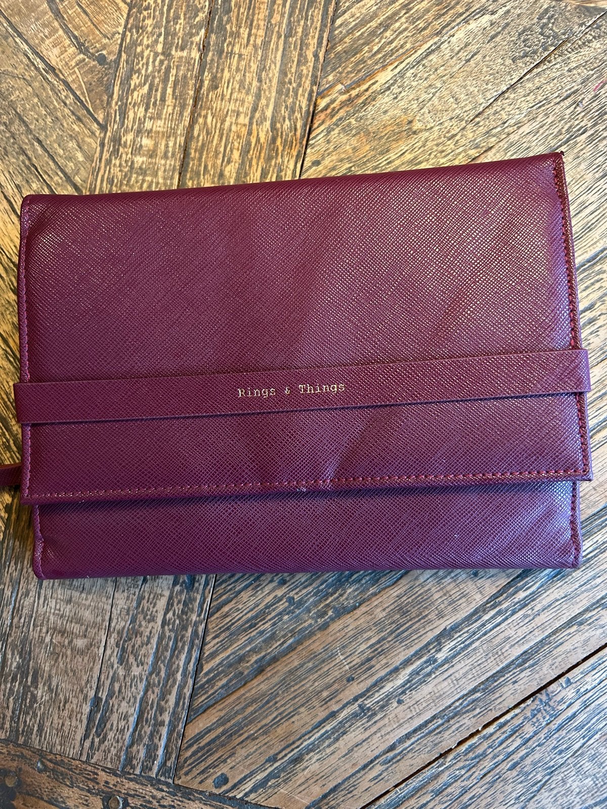 Bordeauxrode sieradentas voor op reis, Sieraden, Tassen en Uiterlijk, Ophalen of Verzenden, Zo goed als nieuw, Rood, Softcase