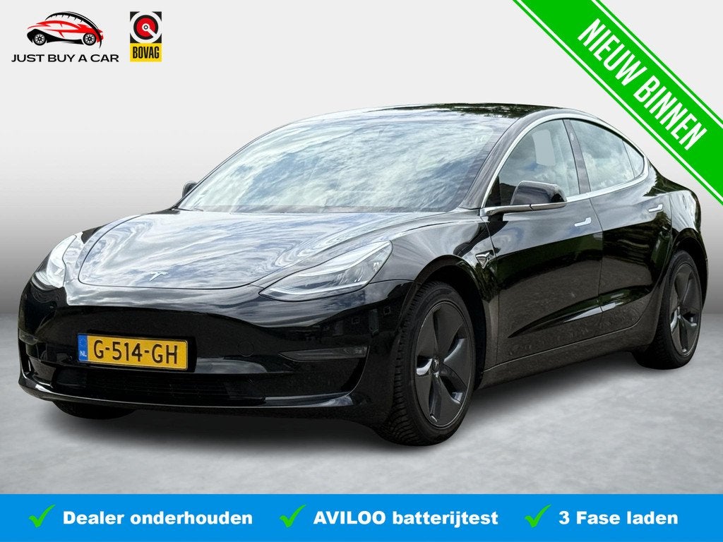 Tesla Model 3 Long Range AWD 75 kWh SOH 86,4% / 3 Fase / Pan, Auto's, Tesla, Stof, Zwart, Met garantie (alle), Origineel Nederlands