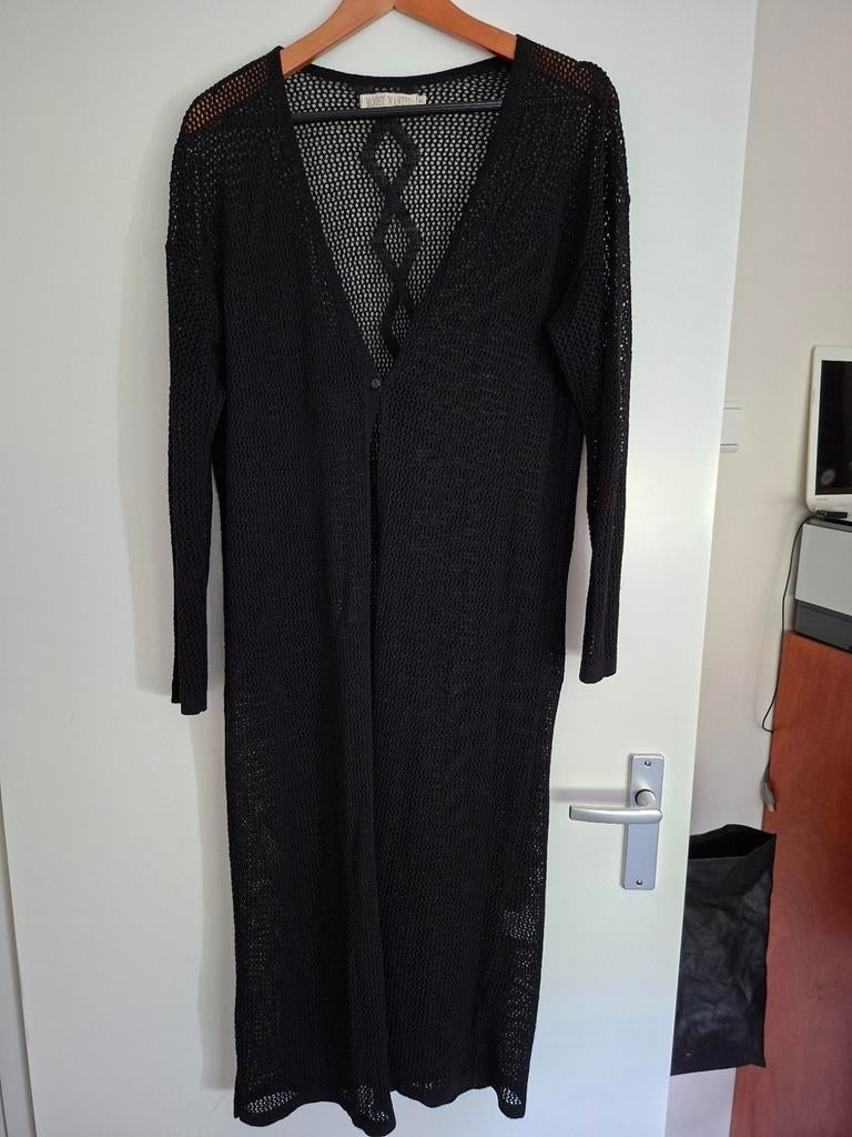 Moost Wanted vest mt L, fijn gebreid visnet met motief, Zwart, Maat 42/44 (L), Ophalen of Verzenden, Moost Wanted