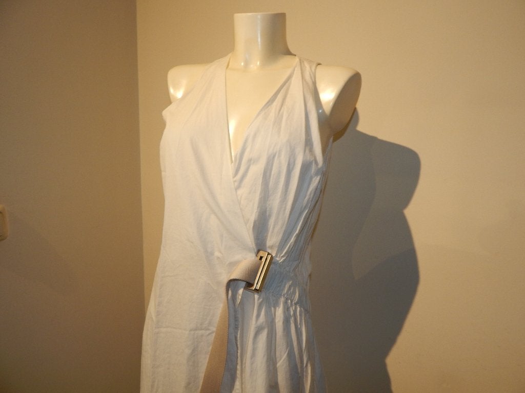 Acne Studios witte overslag jurk band met aparte gesp sluit, Maat 38/40 (M), Acne studios, Wit, Ophalen of Verzenden