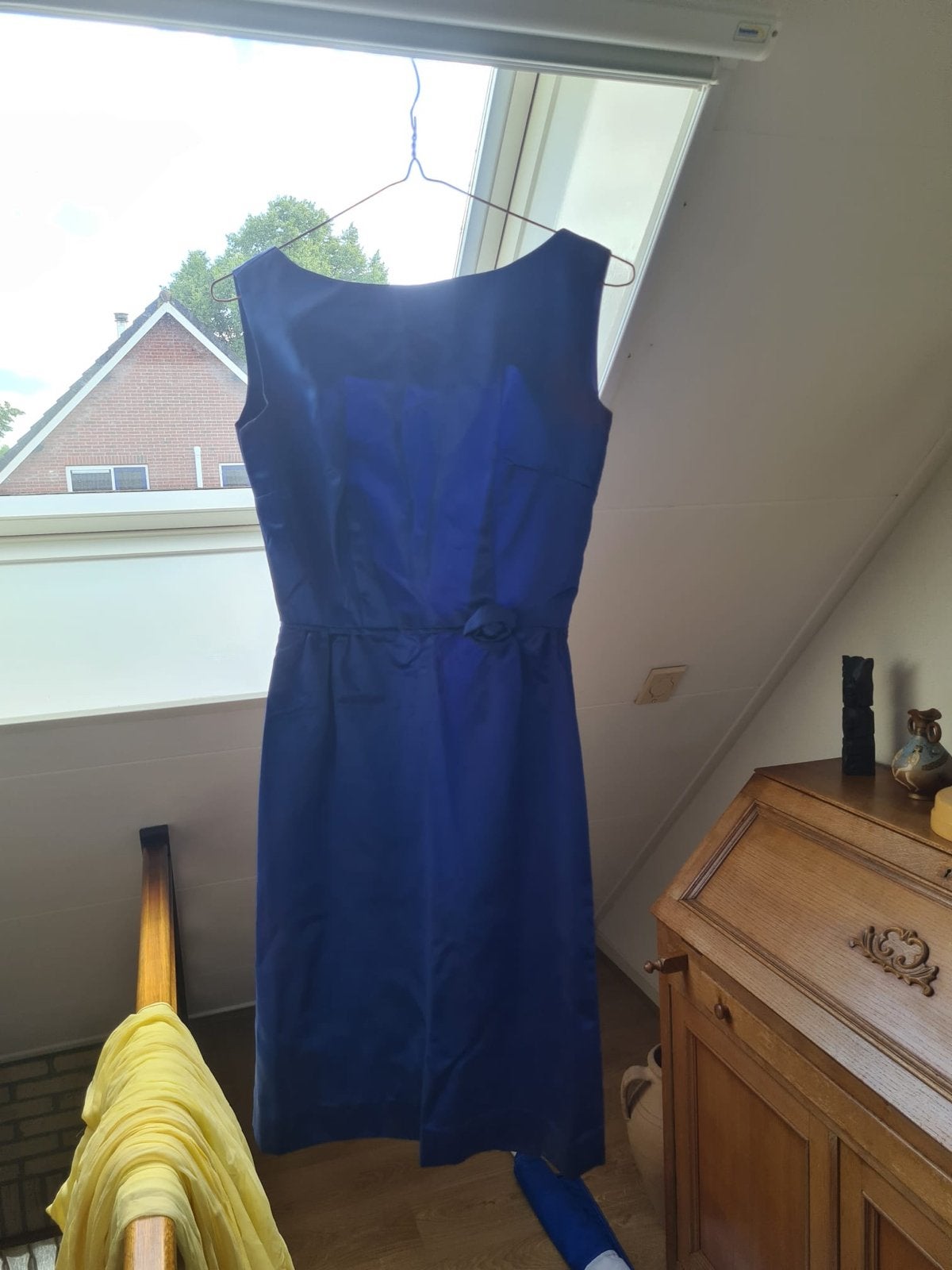 Elegante blauwe jurk, maat  36, Ophalen, Blauw, Zo goed als nieuw, Maat 36 (S)