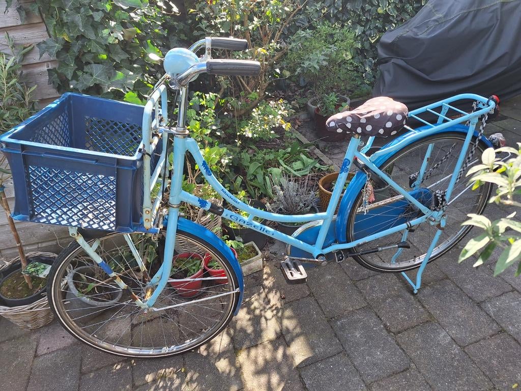 Blauwe fiets 26 inch meisje, merk Gazelle, Ophalen, Gebruikt, Gazelle, Handrem