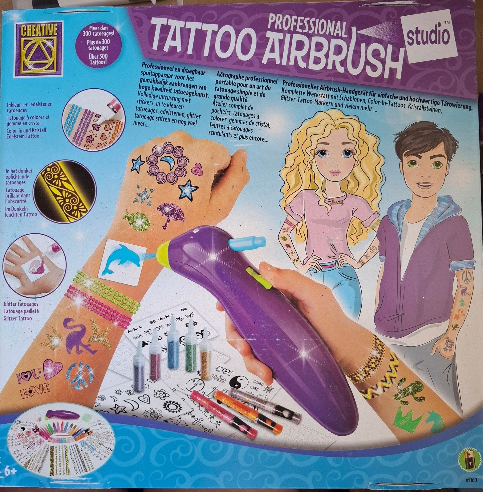 Dubbel set(!) Airbrush Tattoo Studio Knutselset (deels nieuw, Ophalen, Overige thema's, Meerkleurig, Zo goed als nieuw