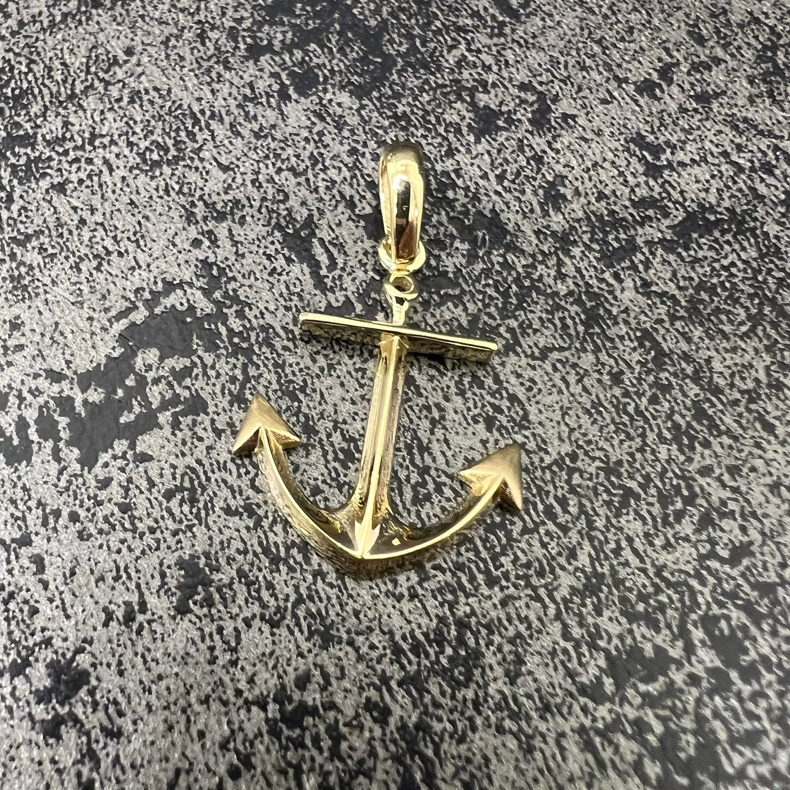 14 karaat gouden hanger anker kettinghanger, Ophalen of Verzenden, Nieuw, Goud, Kruis of Symbool