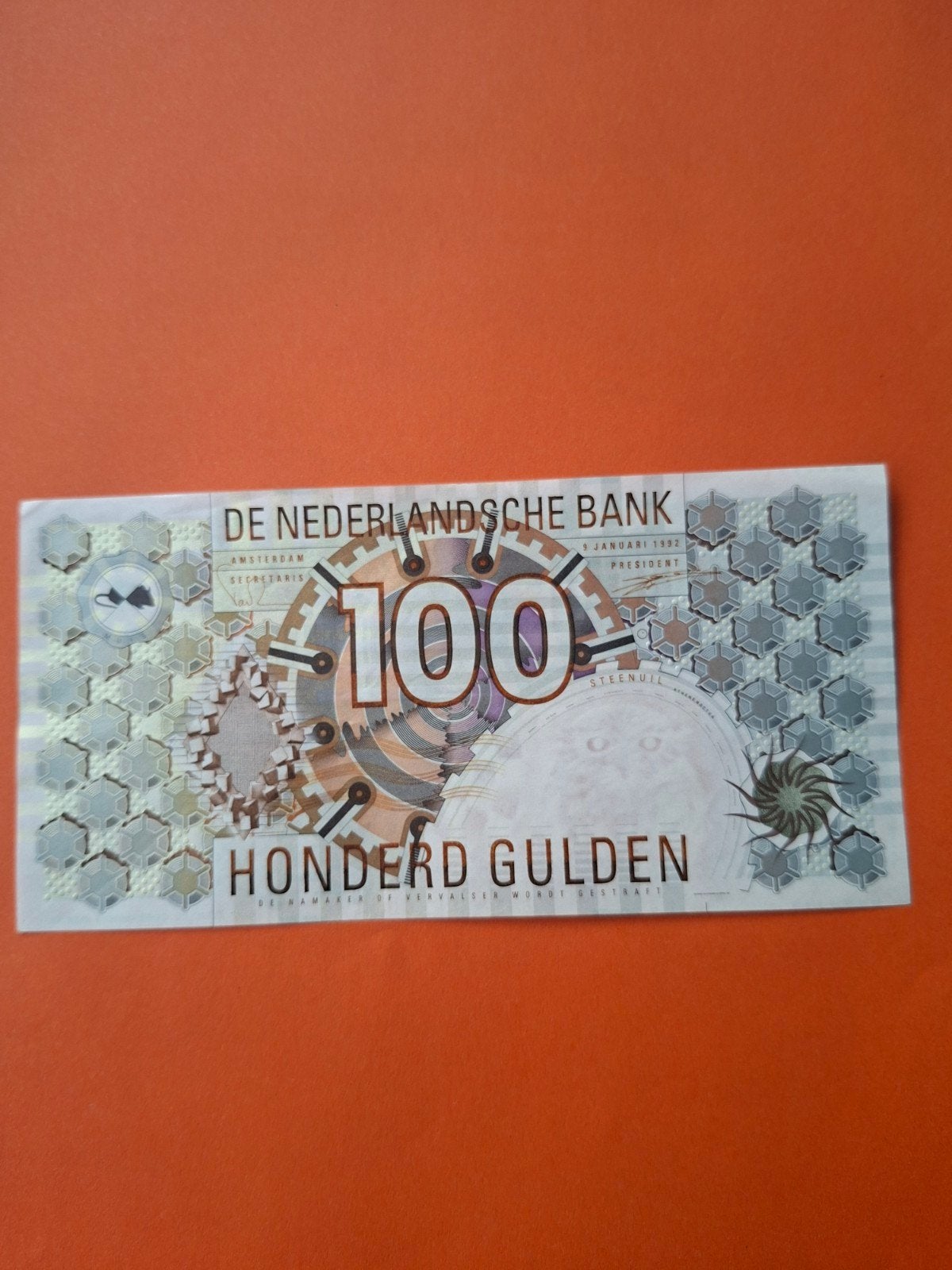 100 gulden Steenuil uit 1992 in UNC, Postzegels en Munten, Bankbiljetten | Nederland, Ophalen of Verzenden, 100 gulden, Los biljet