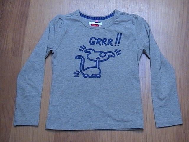 Jilly / Jill / Shoeby grijs shirt + blauwe opdruk hond ZGAN, Meisje, Ophalen of Verzenden, Zo goed als nieuw, Shirt of Longsleeve