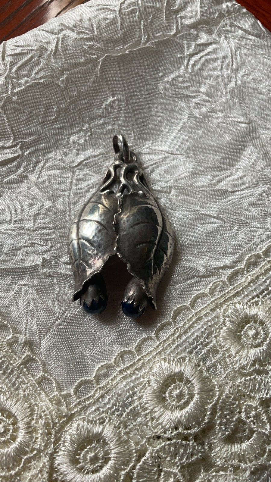 HELE MOOIE VINTAGE ARTISTIEKE ZILVEREN HANGER + LAPIS LAZULI, Gebruikt, Overige voorstellingen, Blauw, Ophalen of Verzenden