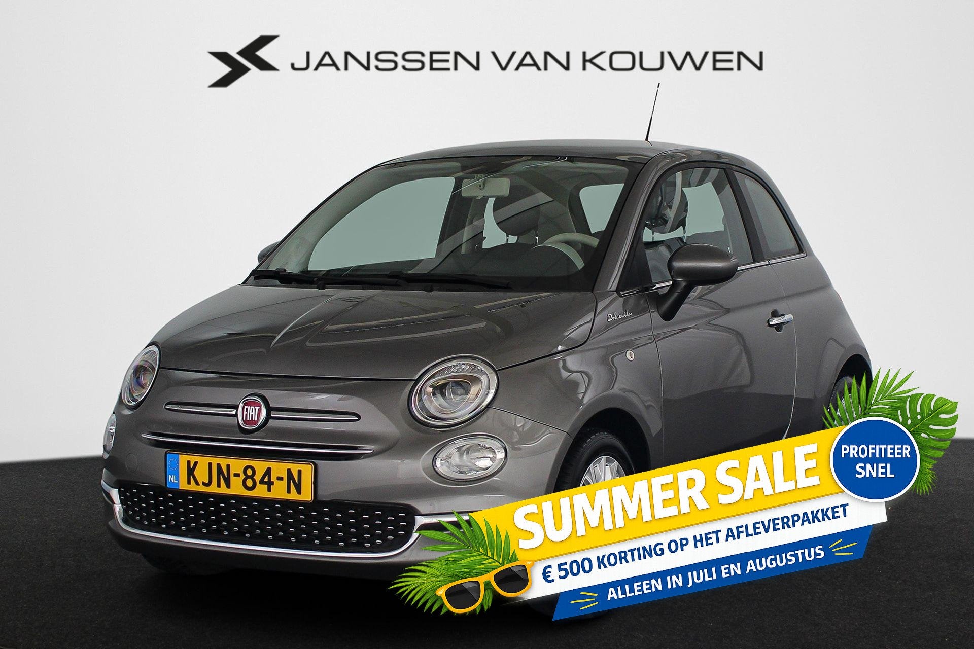 Fiat 500 1.0 Hybrid Dolcevita Panoramadak Apple Carplay Crui, Voorwielaandrijving, Stof, Gebruikt, Euro 6