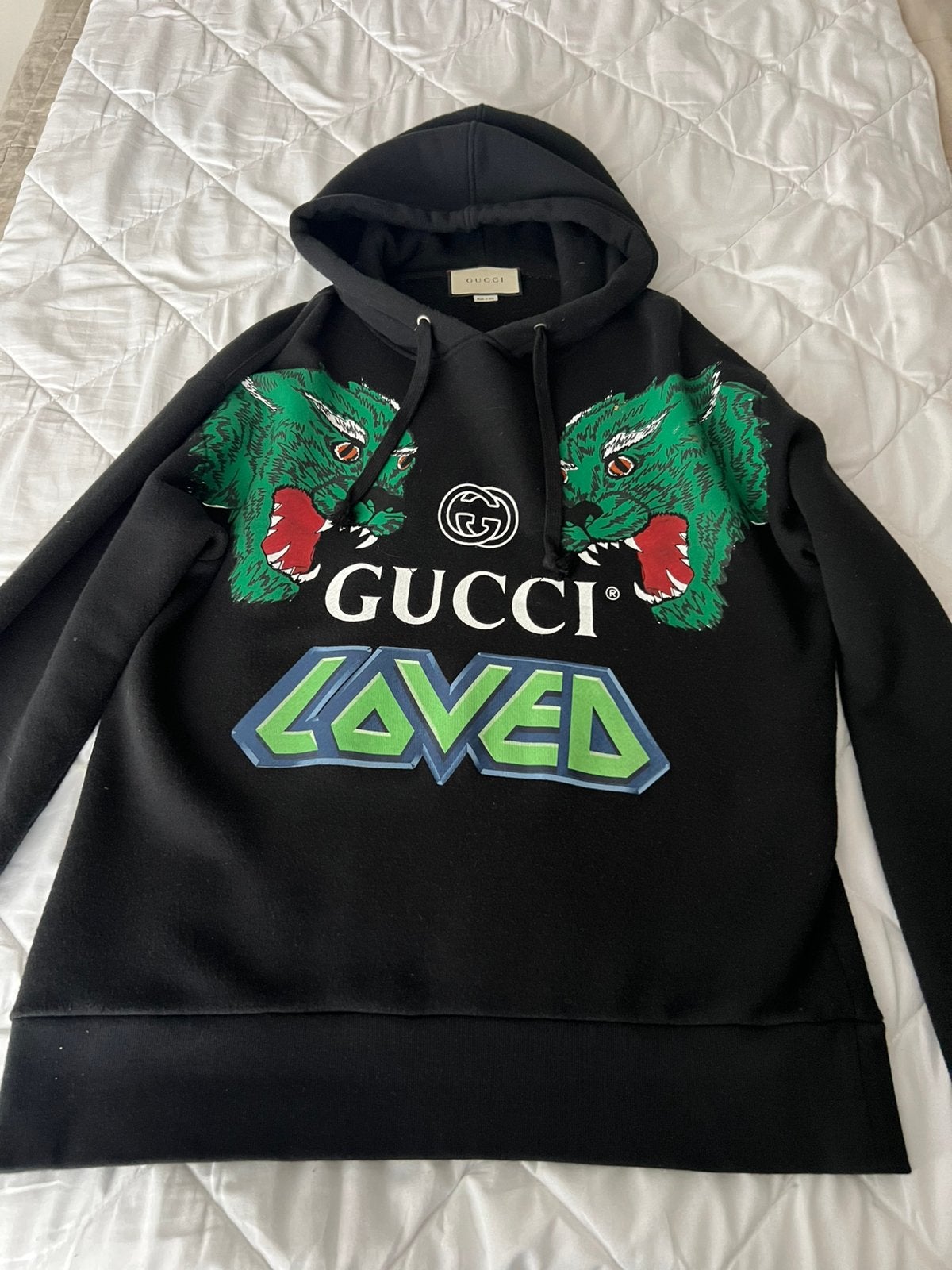 Orginele Gucci Graphic hoodie . 100% katoen  maat L, Ophalen of Verzenden, Zo goed als nieuw, Zwart