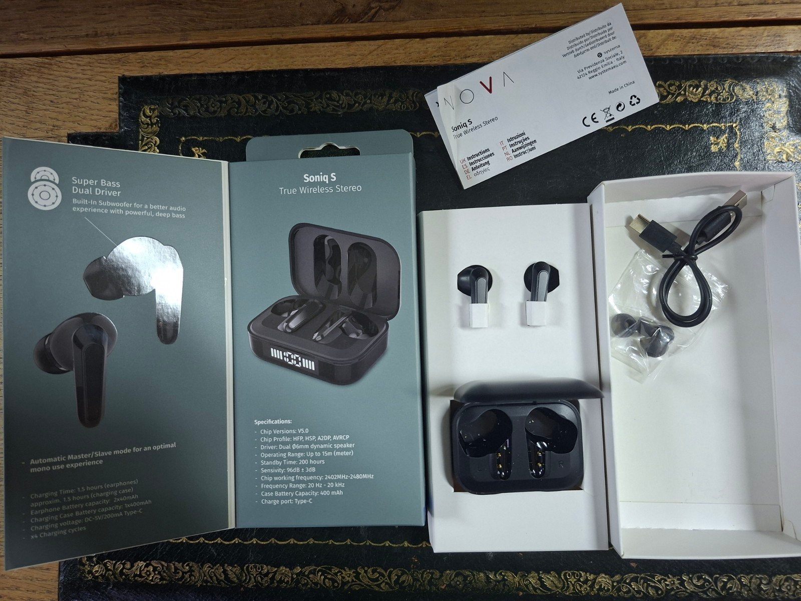 Soniq S True Wireless Stereo Oordopjes met Oplaadcase, Overige merken, Nieuw, Ophalen of Verzenden, Zwart