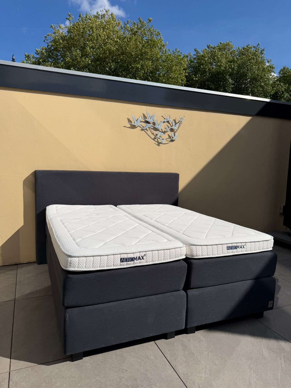 Swise sense boxspring 180 x 200, Zwart, Tweepersoons, Ophalen of Verzenden, Zo goed als nieuw