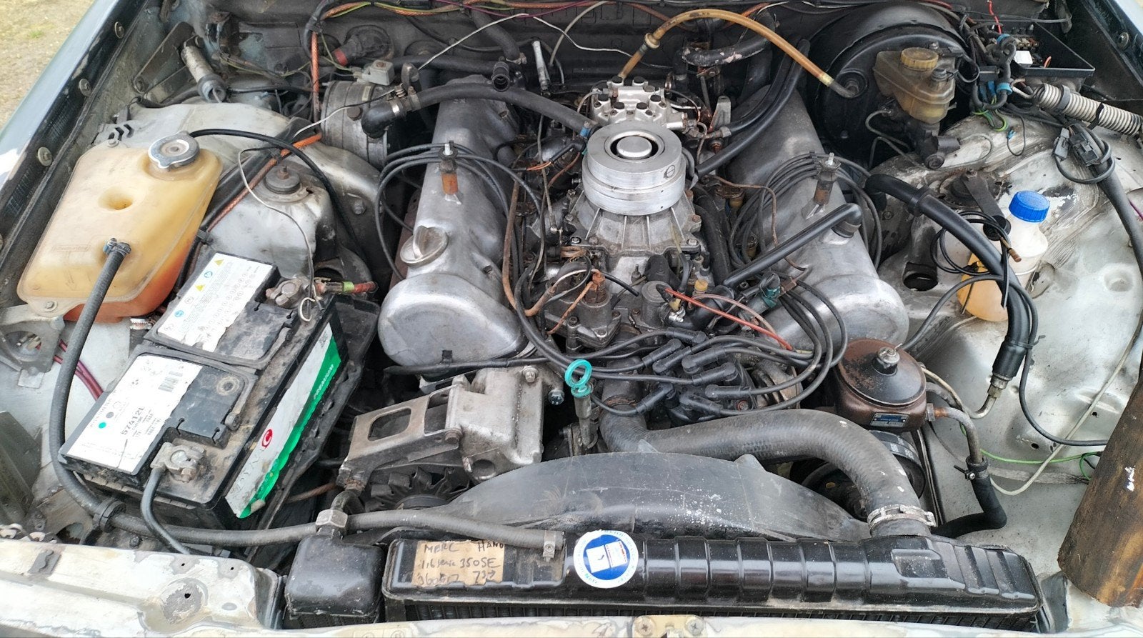 Rijdt schakelt remt Mercedes V8 350 SE  LPG 1978 kenteken, Ophalen of Verzenden