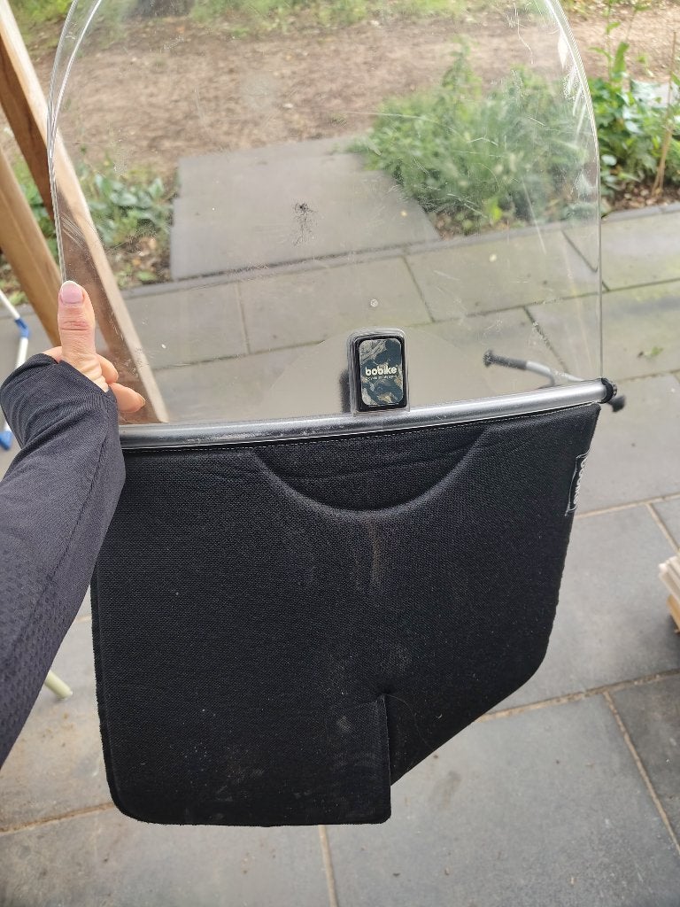 Windscherm fietsstoeltje voor, Ophalen, Gebruikt, 0 t/m 18 kg, Voorzitje