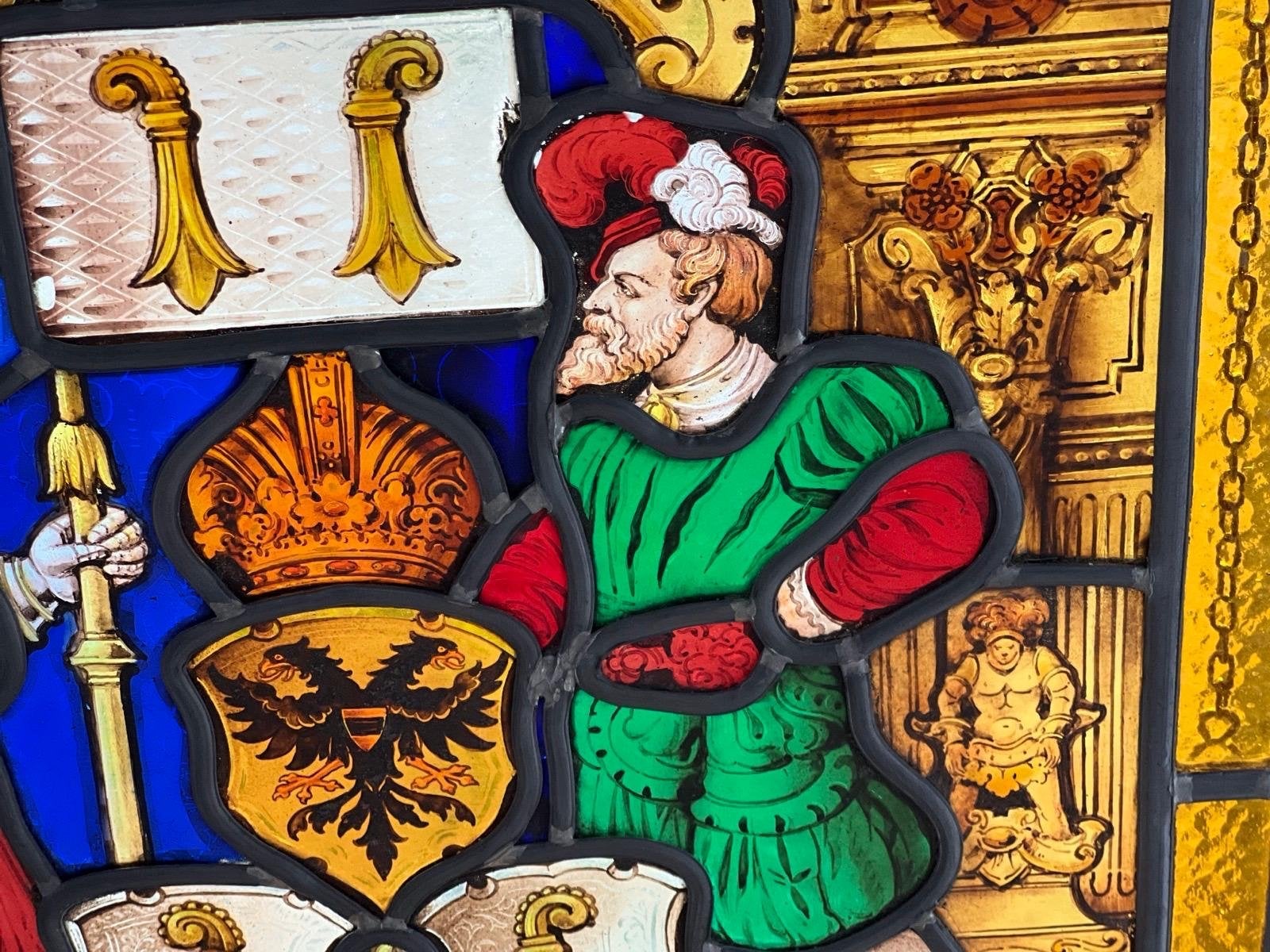 Uniek 18e-eeuws glas-in-loodraam, Basel 1530, Ophalen of Verzenden