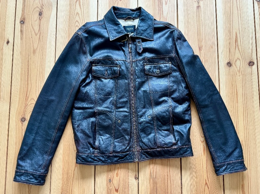 ARMA leren jas / jack - Bruin Leer - Maat 50 Medium Large, Kleding | Heren, Bruin, Maat 48/50 (M), Zo goed als nieuw, Arma