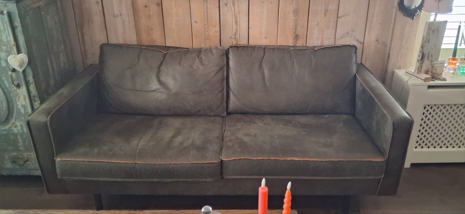 2,5 zits leren bank, Ophalen, Gebruikt, 150 tot 200 cm, Tweepersoons