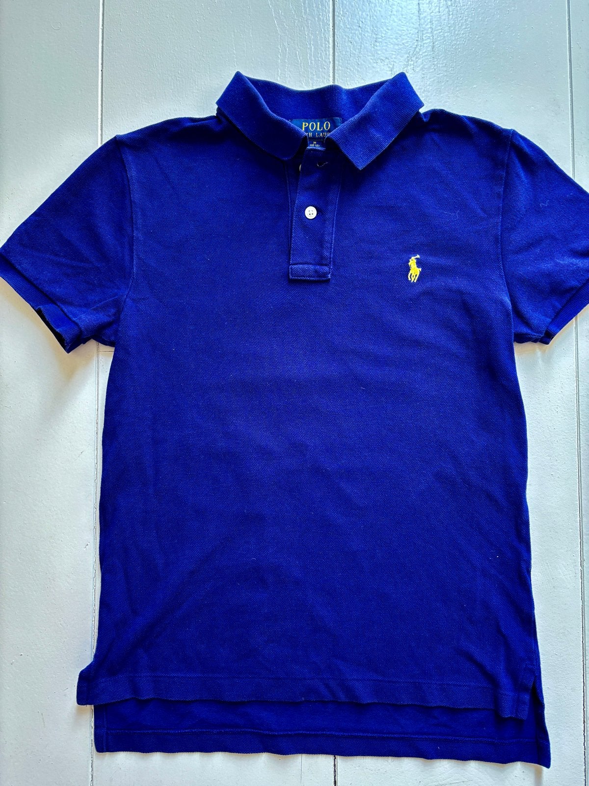 Polo Ralph Lauren Custom Fit Maat M (10-12) Blauw, Ophalen of Verzenden, Zo goed als nieuw, Jongen, Shirt of Longsleeve