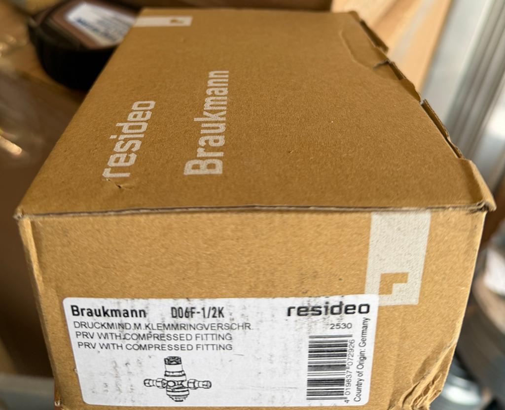 Braukmann D06F Drukreduceerventiel - Waterdrukregelaar, Ophalen of Verzenden, Nieuw, Overige typen