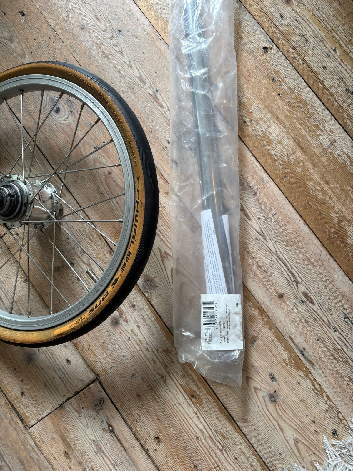 Brompton wiel (3 versnellingen) en zadelpen - De Pijp, Wiel, Gebruikt, Ophalen of Verzenden, Rubber