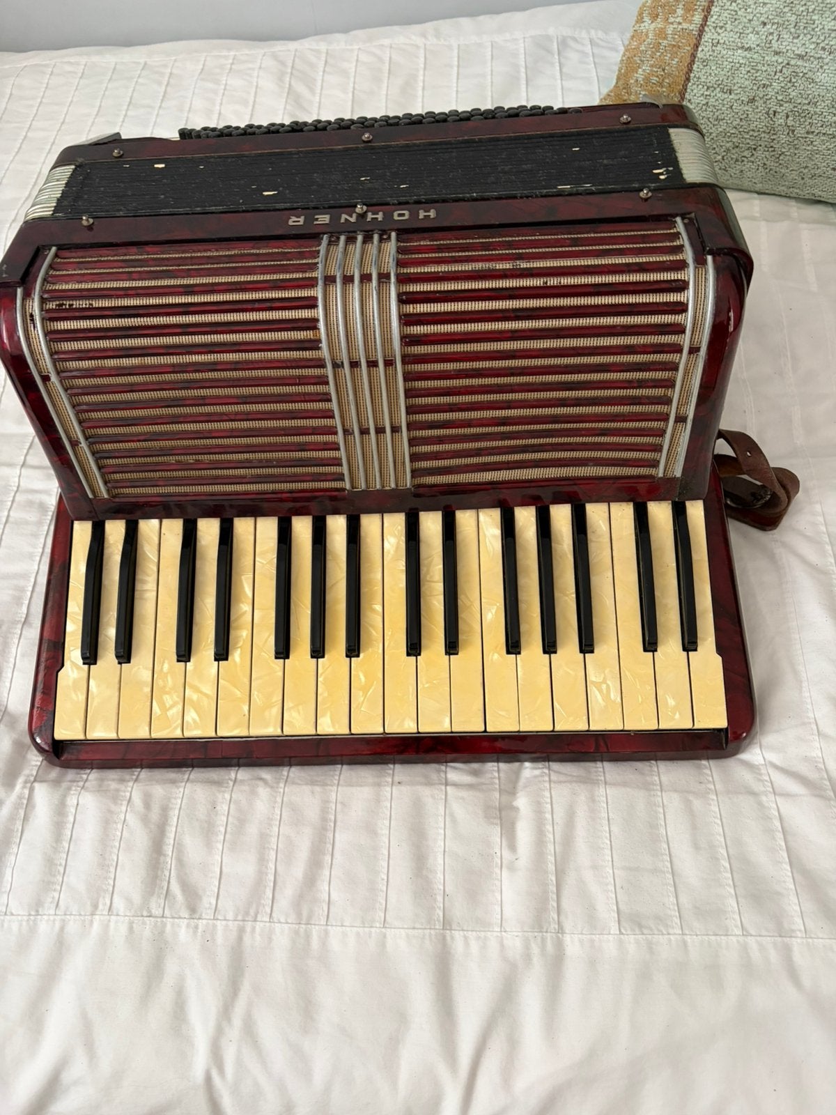 Vintage Hohner accordeon met originele koffer, Ophalen, Zo goed als nieuw, 120-bas, Hohner