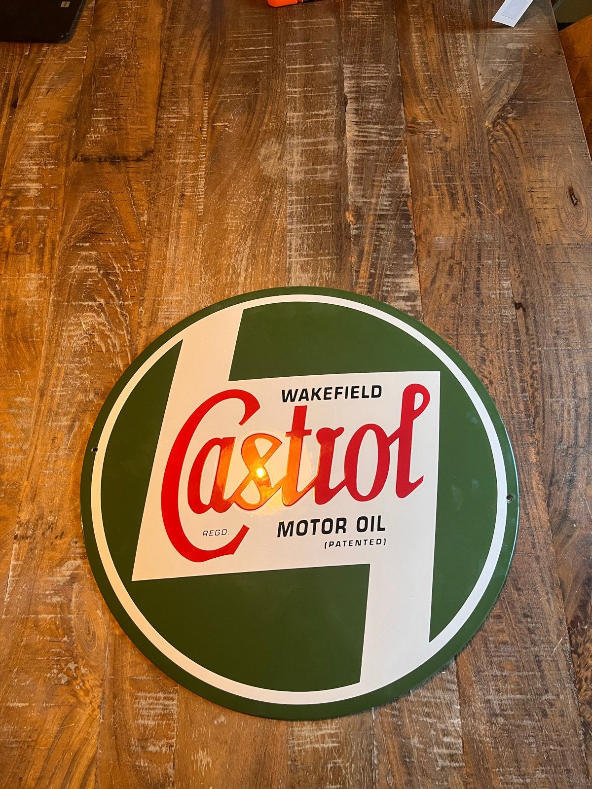 Emaille reclame borden michelin alfa romeo castrol, Ophalen of Verzenden