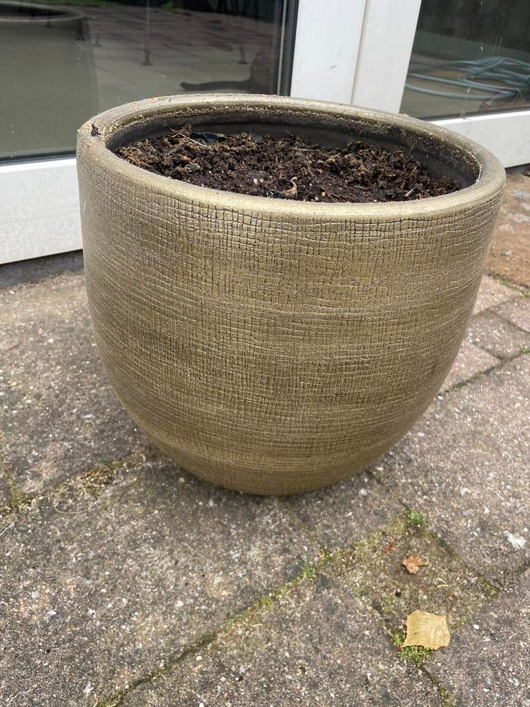 Gouden pot voor binnenplant, Tuin en Terras, Bloempotten, Rond, Binnen, Zo goed als nieuw, Minder dan 40 cm