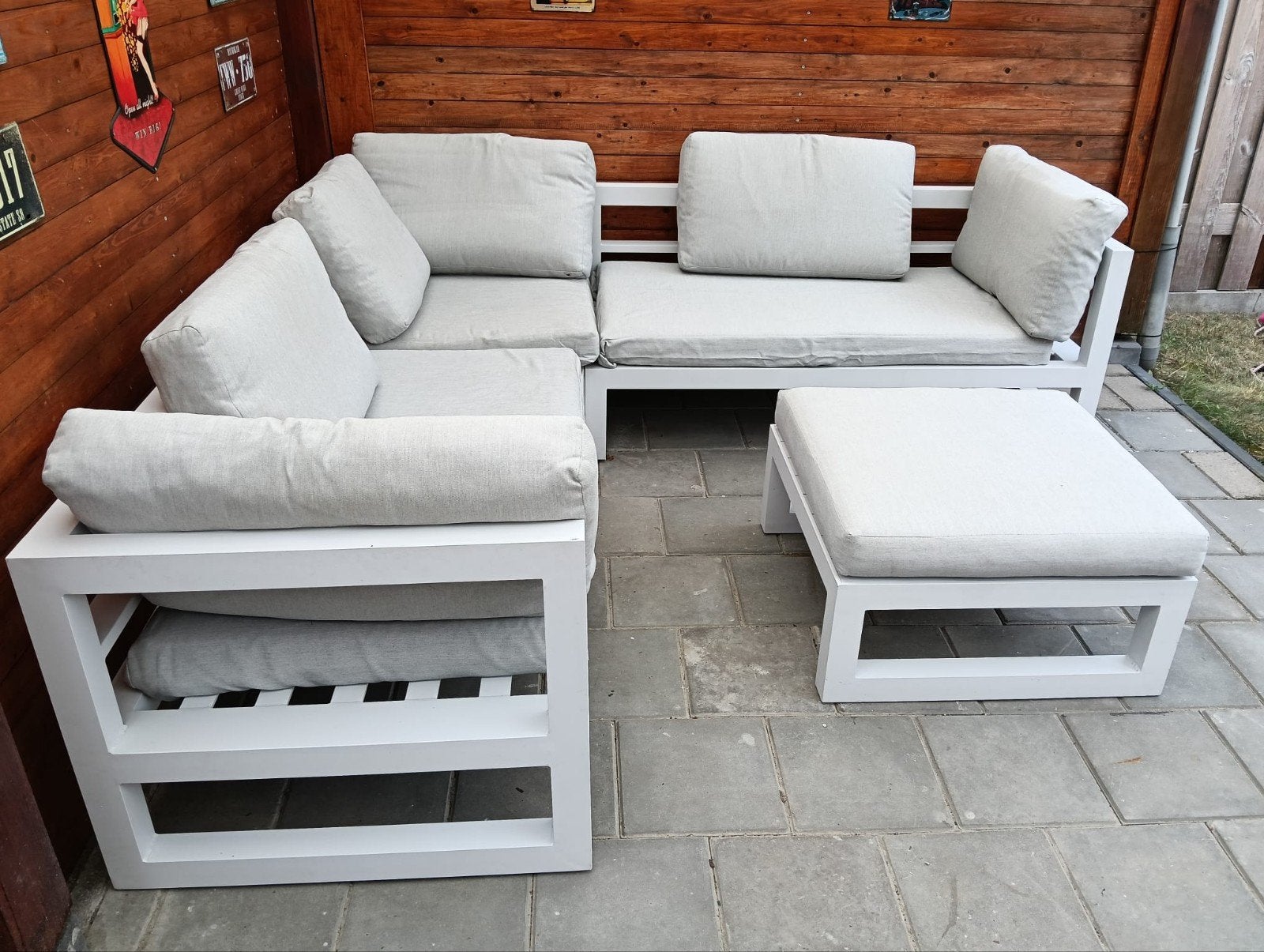 Forza Citerna hoek loungeset 4-delig, Ophalen, Gebruikt, Hocker, Aluminium