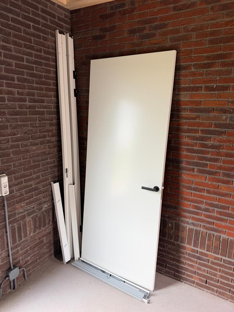 Svedex deur en kozijn met bovenlicht - 93x231.5 cm, Ophalen, Gebruikt, 80 tot 100 cm, 215 cm of meer
