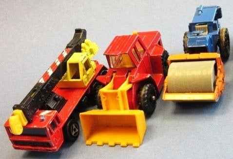 3 vintage werkmachines - Corgi Matchbox Majorette, Ophalen of Verzenden