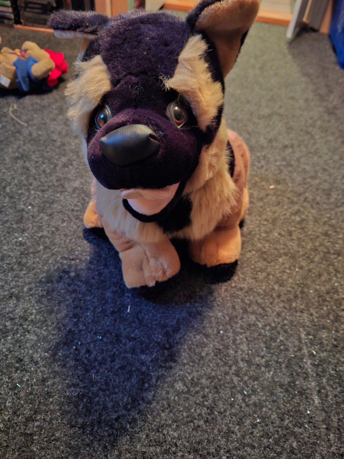 Leuke pluche Duitse herder knuffel, Overige merken, Overige karakters, Zo goed als nieuw, Middelgroot (20 tot 80 cm)