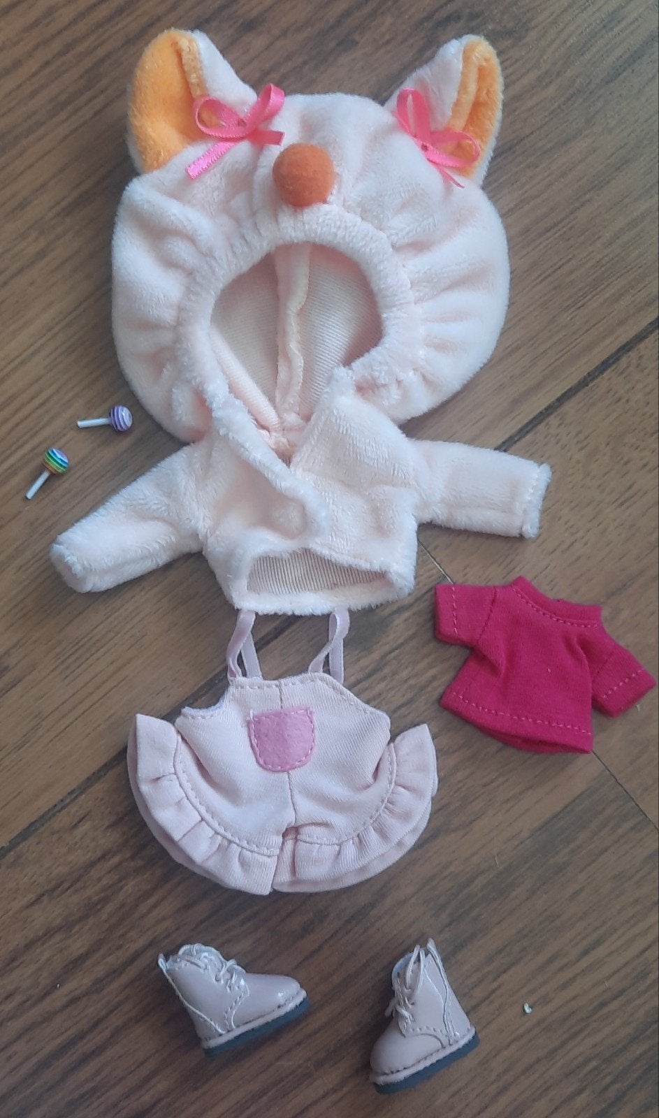 complete bjd ob11 kleding setje met leren laarsjes., Verzamelen, Ophalen of Verzenden, Nieuw, Kleertjes