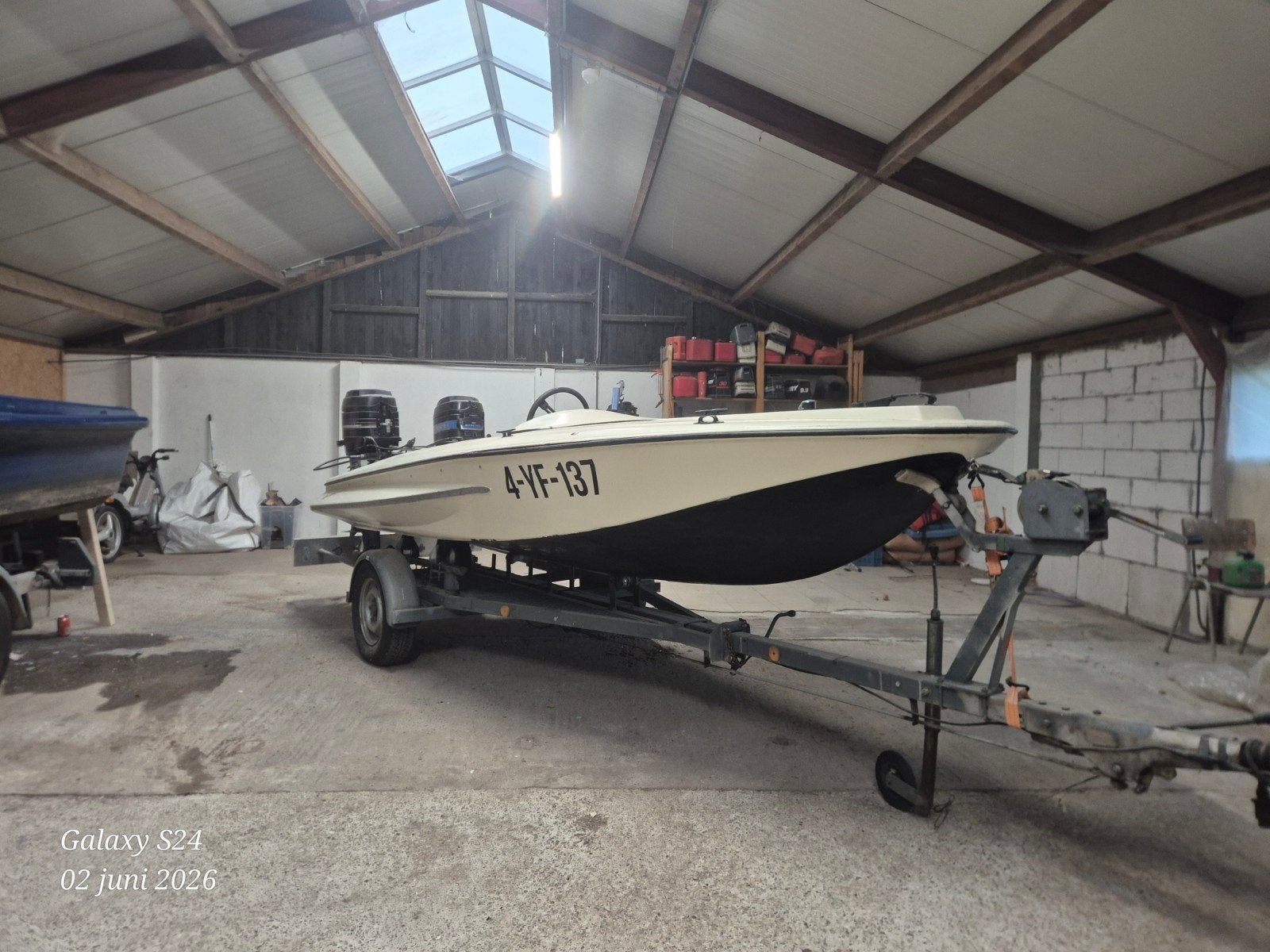 Supper snelle vintage  eco fiber / glasspar, Watersport en Boten, Ophalen, Polyester, Elektrische start