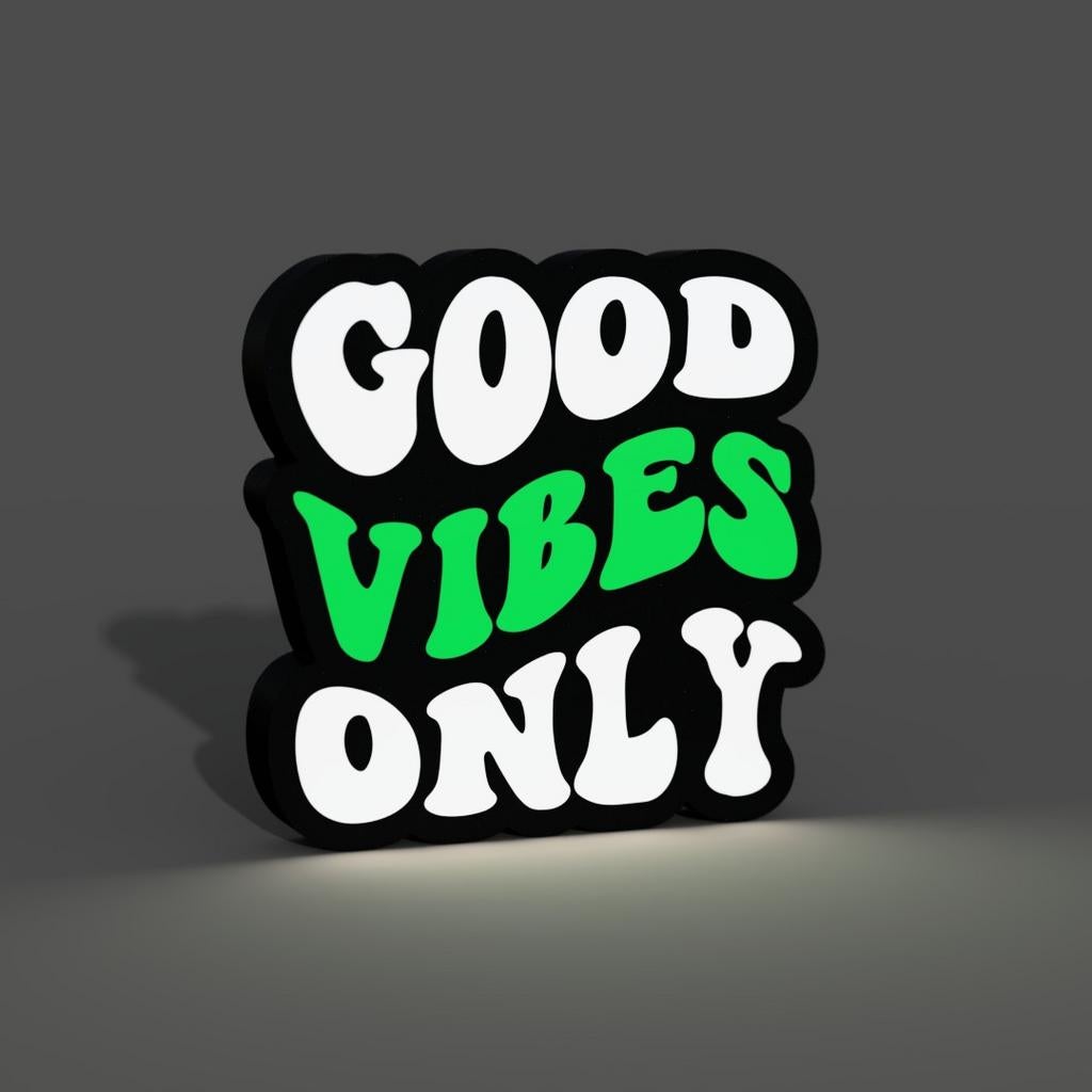 LED Reclamebak 'Good Vibes Only', Ophalen of Verzenden, Nieuw, Lichtbak of (neon) lamp