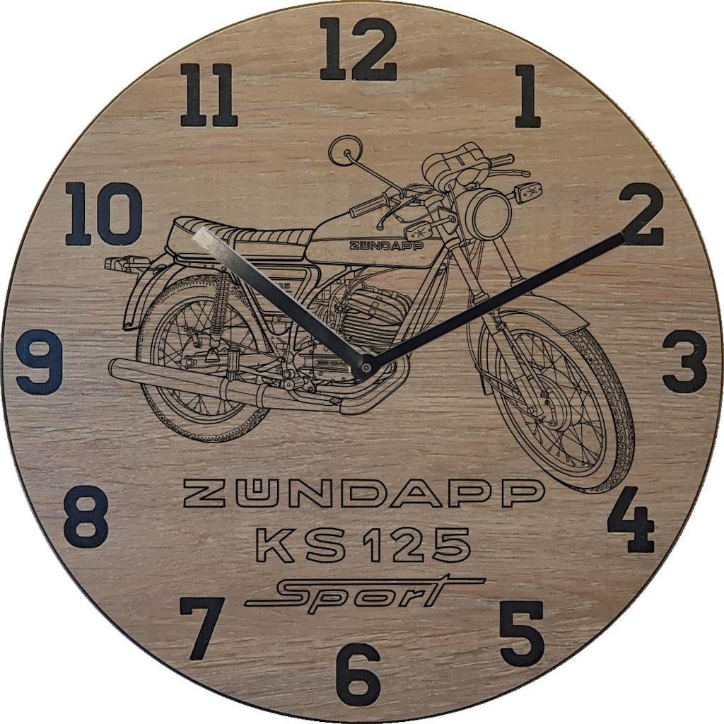 Themaklok met een Zundapp KS125 sport als thema, Ophalen of Verzenden, Nieuw, Wandklok