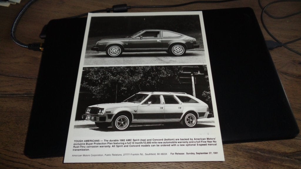 GROTE USA Persfoto AMC SPIRIT / CONCORD  ,  1982, Verzenden, Nieuw, Overige merken