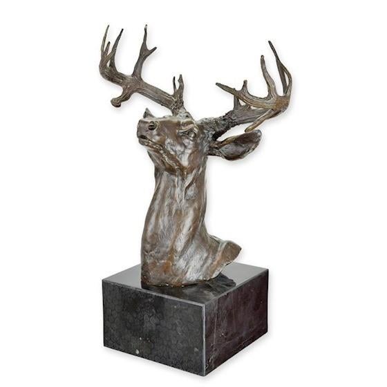 bronzen hert , buste, Ophalen of Verzenden