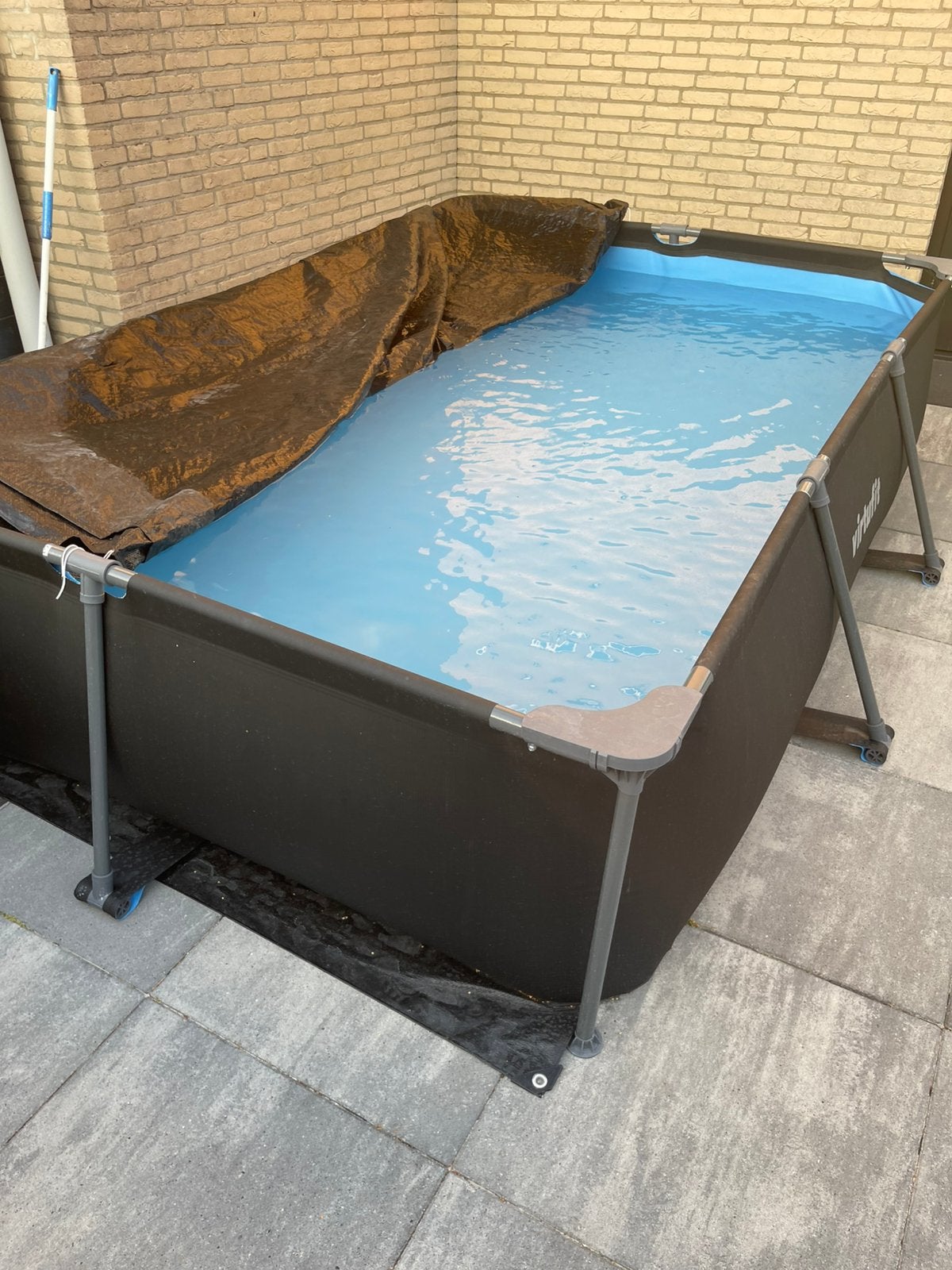 Zwembad met pomp zo goed als nieuw, Tuin en Terras, Zwembaden, Ophalen, Minder dan 80 cm, Opzetzwembad, Rechthoekig