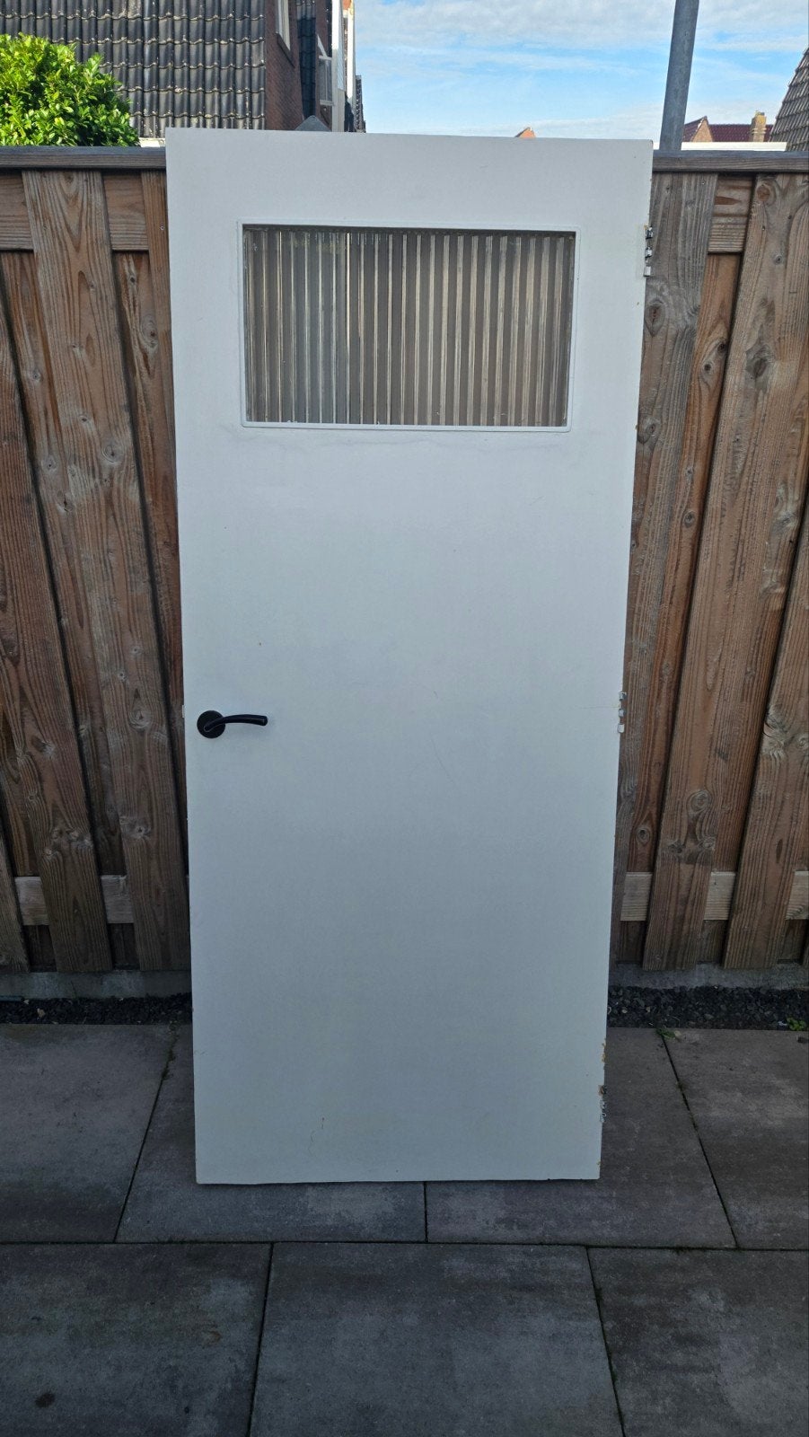 Binnendeur met glas, Doe-het-zelf en Verbouw, Ophalen, Gebruikt, 80 tot 100 cm, Binnendeur