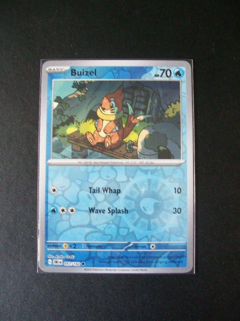 4395. Nieuwe Pokemon Kaart holofoil BUIZEL HP 70 (057/182), Verzenden, Nieuw, Losse kaart, Foil