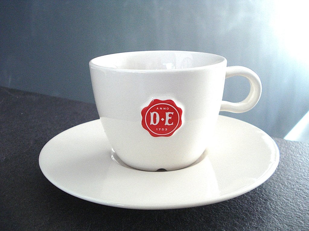 Douwe Egberts koffie kop/schotel - Royal Raja Nikolai Carels, Ophalen of Verzenden, Zo goed als nieuw, Overige stijlen, Kop(pen) en/of Schotel(s)