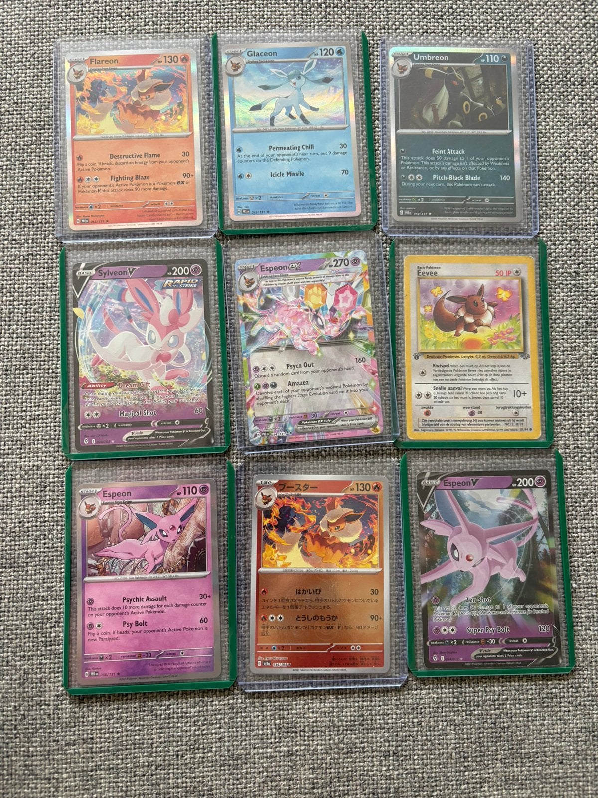Pokemon kaarten, eeveelutions, Ophalen of Verzenden, Zo goed als nieuw, Meerdere kaarten