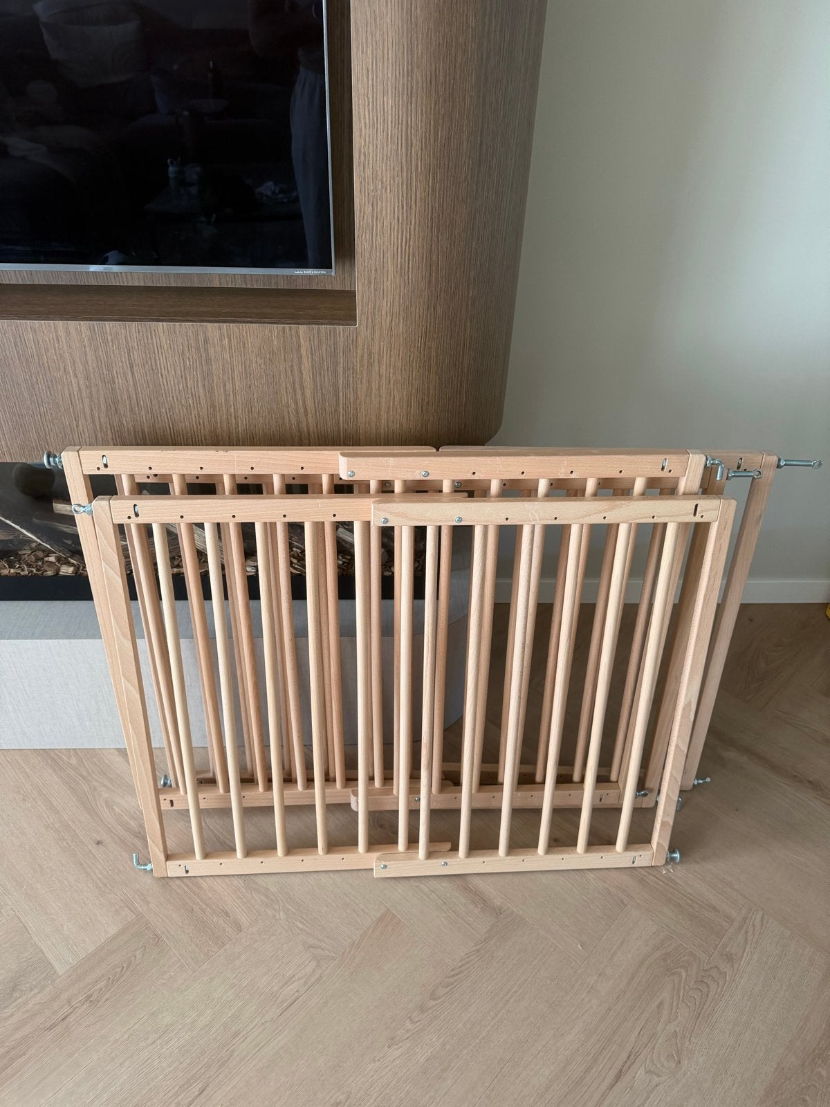 4x BabyDan Multidan houten veiligheidshekje, traphekje, Ophalen, Gebruikt, 100 tot 115 cm, Schroefhekje